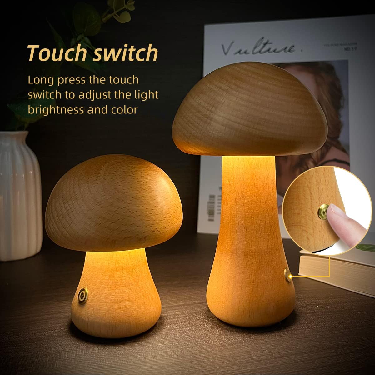 Aura Mushroom Touch Lamp